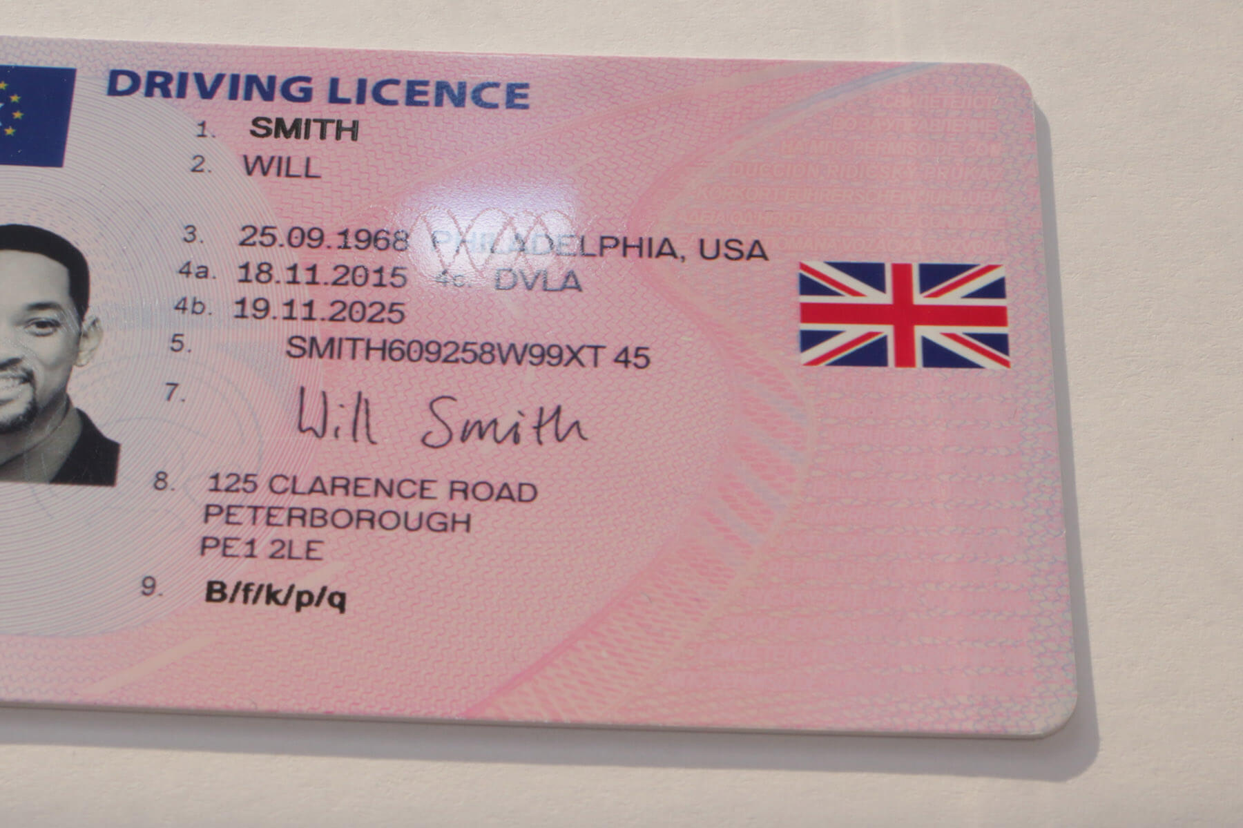 uk fake driving licence template
